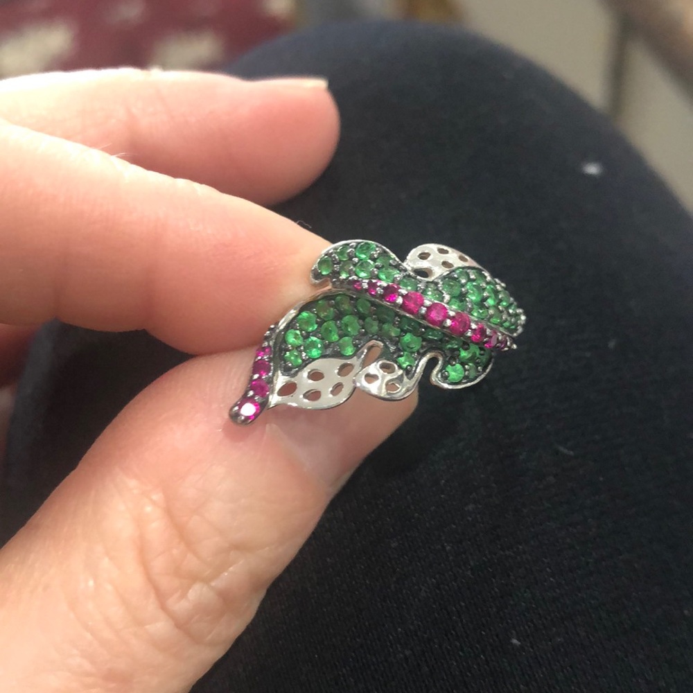 Sterling Silver Unique Leaf Ring - image 4